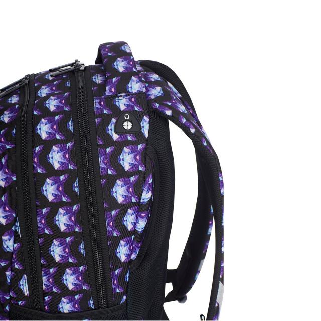 Ghiozdan Hash HS-173, 4 compartimente, negru, design pisici