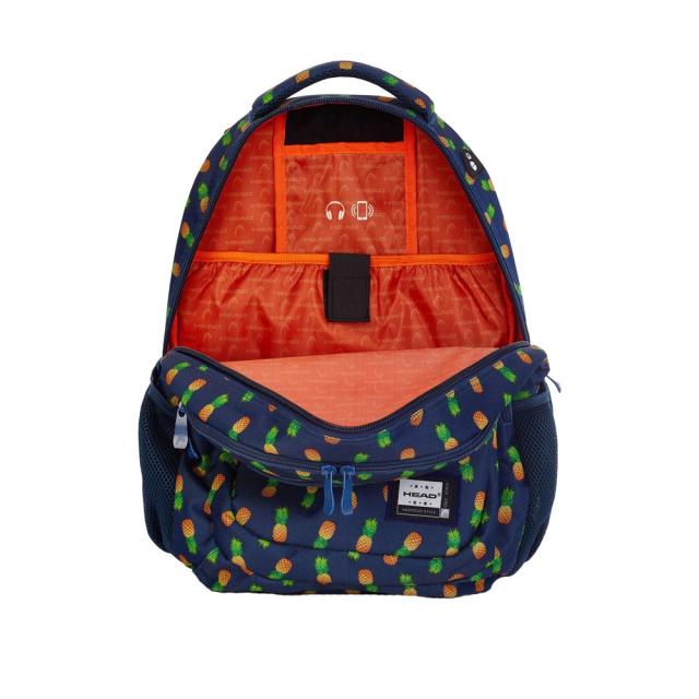 Ghiozdan HEAD HD-252, 4 compartimente, albastru, design ananas