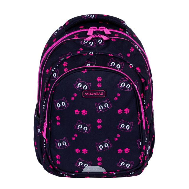 Ghiozdan Astra AB300, 3 compartimente, 42x30x19 cm, negru