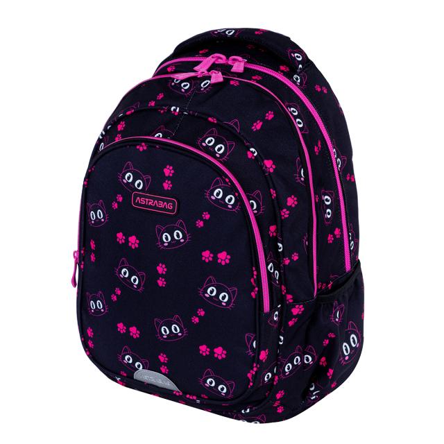 Ghiozdan Astra AB300, 3 compartimente, 42x30x19 cm, negru