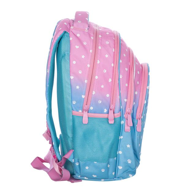 Ghiozdan Astra Head AB420, 4 compartimente, design roz cu bleu