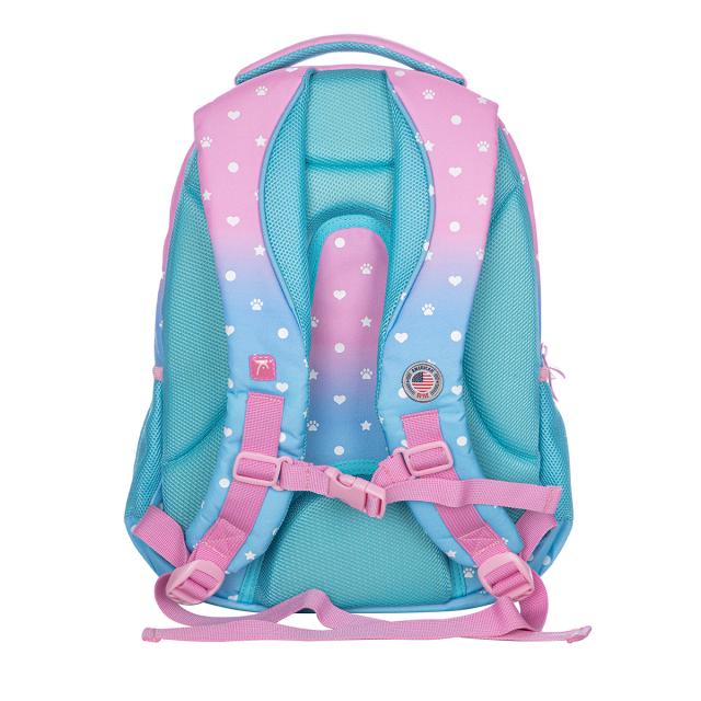 Ghiozdan Astra Head AB420, 4 compartimente, design roz cu bleu