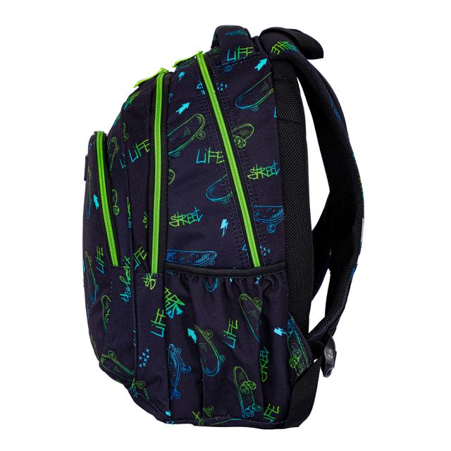 Ghiozdan Astra Head AB330, 3 compartimente, 39 x 28 x 15 cm, design skateboard