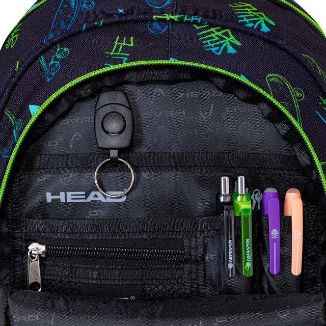 Ghiozdan Astra Head AB330, 3 compartimente, 39 x 28 x 15 cm, design skateboard