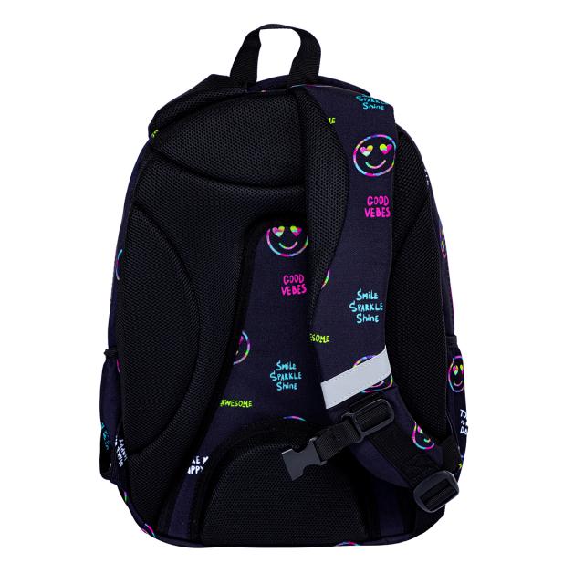 Ghiozdan Astra Head AB330, 3 compartimente, 39 x 28 x 15 cm, design smiley