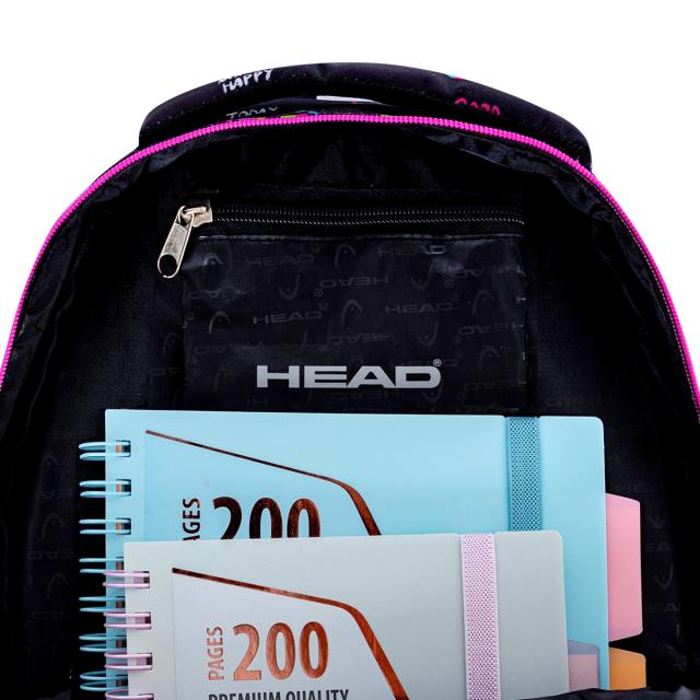 Ghiozdan Astra Head AB330, 3 compartimente, 39 x 28 x 15 cm, design smiley