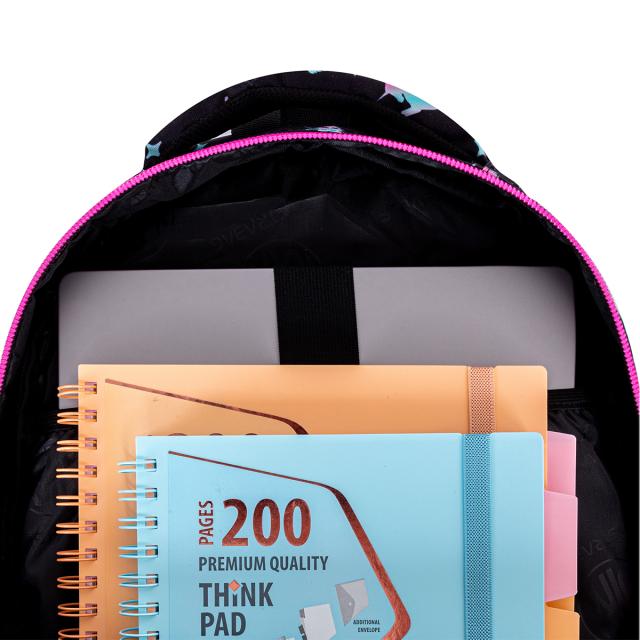 Ghiozdan Astrabag  AB330, 3 compartimente, 39 x 28 x 15 cm, design unicorn