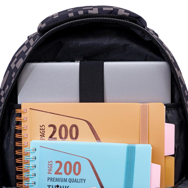 Ghiozdan Astra Head, 3 compartimente, design gri