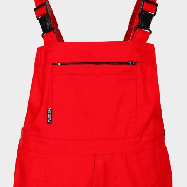 Pantalon cu pieptar, STENSO, rosu, marimea S