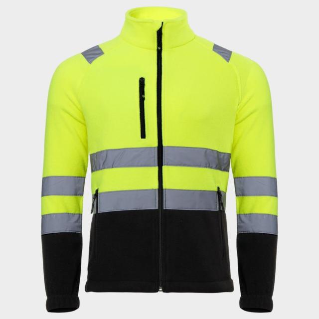 Jacheta reflectorizanta, STENSO, PRISMA, HV Yellow, fleece, galben neon, marimea M