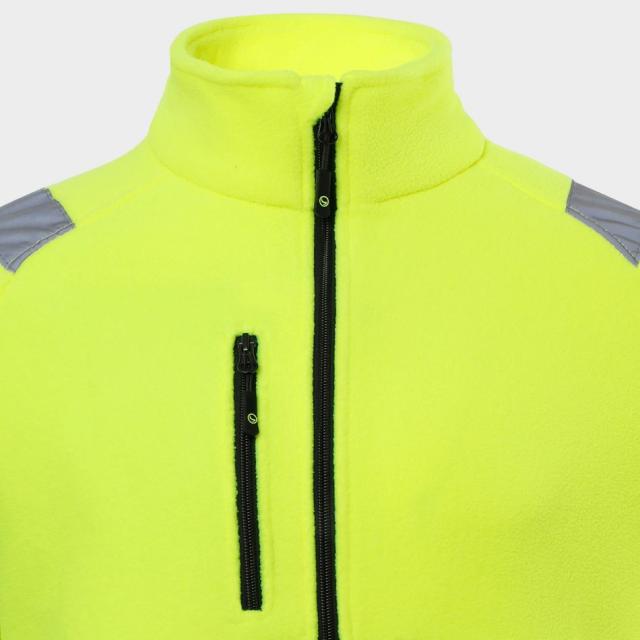 Jacheta fleece reflectorizanta, STENSO, PRISMA HV, galben neon, marimea XL