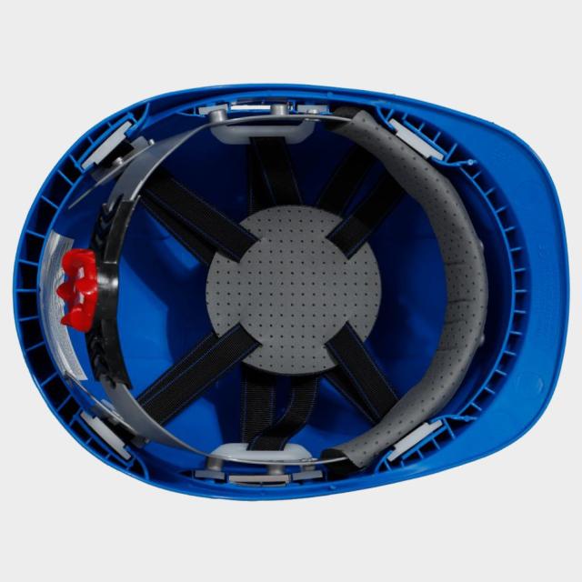 Casca de protectie ventilata STENSO, albastra, cu rotita de fi