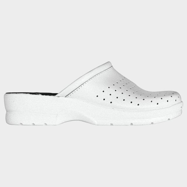 Saboti de dama albi din piele GOLDENFIT LADY WHITE, marimea 35