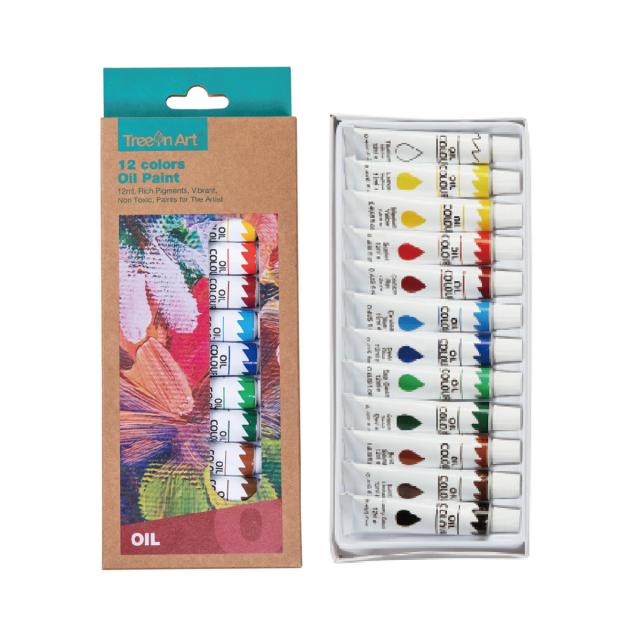 Set Memoris-Precious, tempera pe baza de ulei, 12 culori, 12 ml
