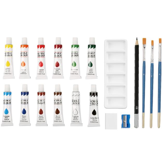 Set Memoris-Precious, tempera acrilica cu accesorii