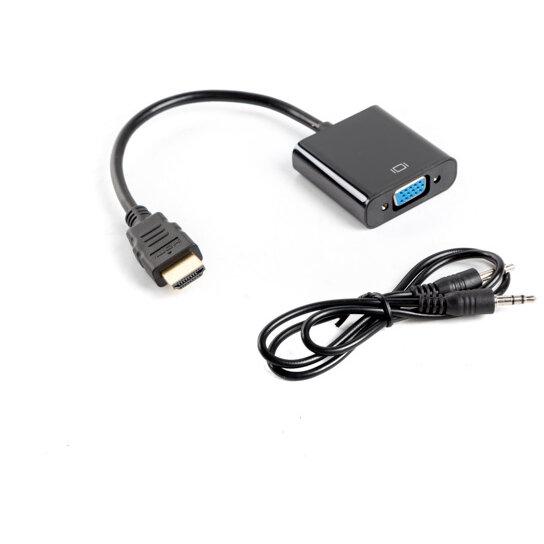 Cablu adaptor HDMI(M) VGA(F) + minijack 3,5 mm(F), 20 cm