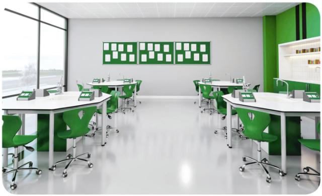 Laborator FLAT chimie biologie, 24 elevi, alb verde