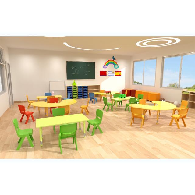 Scaun verde plastic pentru copii Office1, 41x35x62 cm
