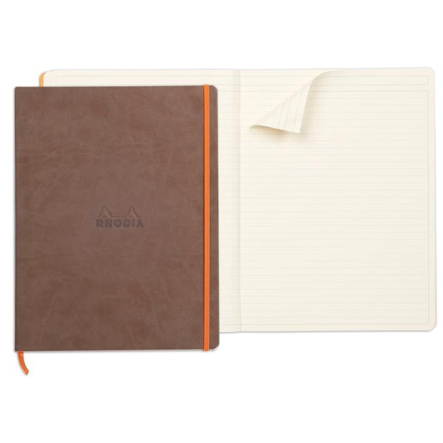 Notebook  A4+ Rhodiarama, 80 file, ivory dictando, maro