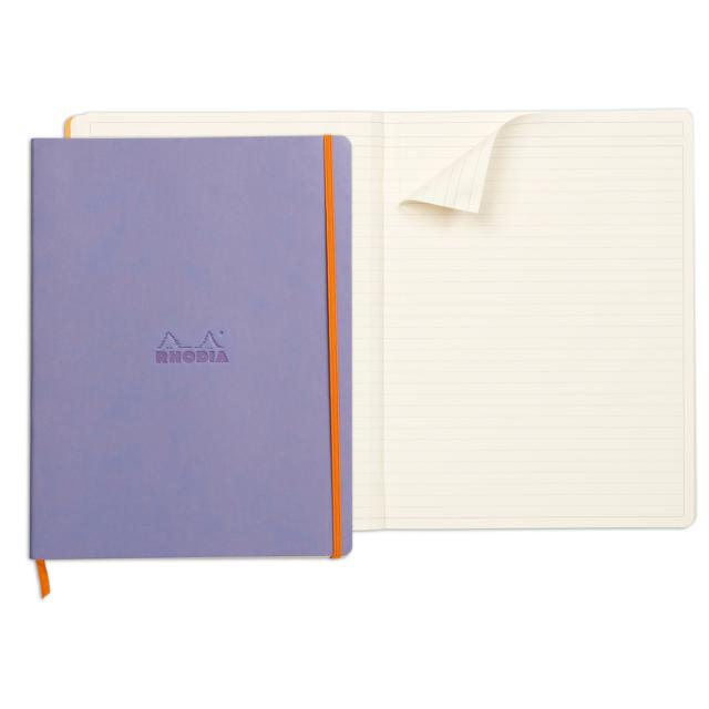 Notebook  A4+ Rhodiarama, 80 file, ivory dictando, albastru