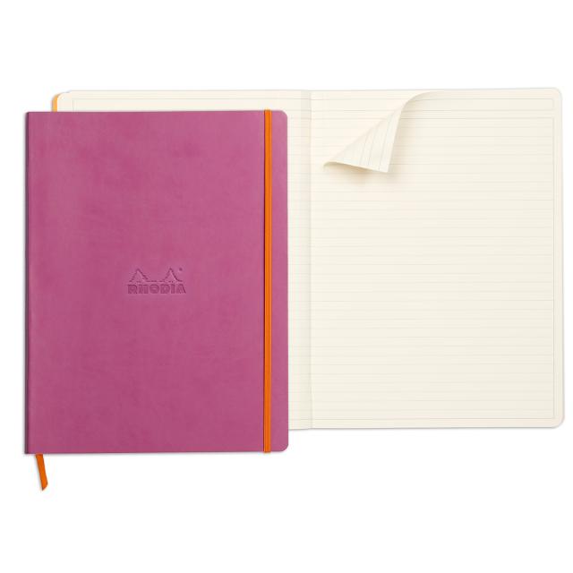 Notebook  A4+ Rhodiarama, 80 file, ivory dictando, lila