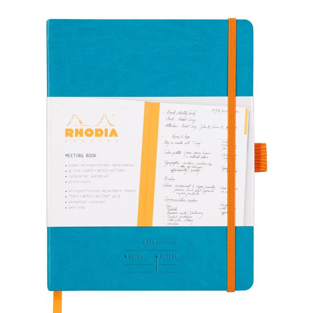 Meeting Book A5+ Rhodiarama, 80 file, turcoaz