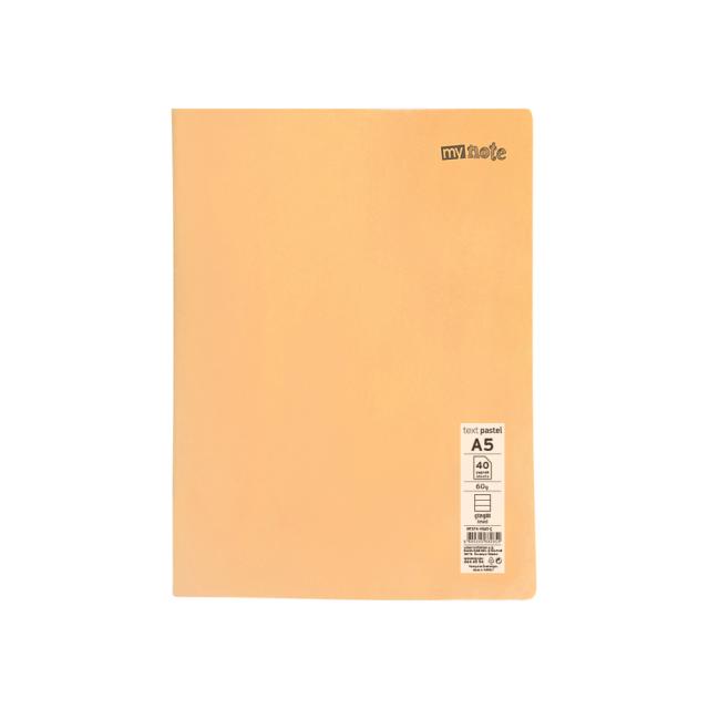 Caiet capsat Mynote, format A5, 40 file offset 60 g/mp, liniatura dictando, coperta PP pastel, mix de 8 culori