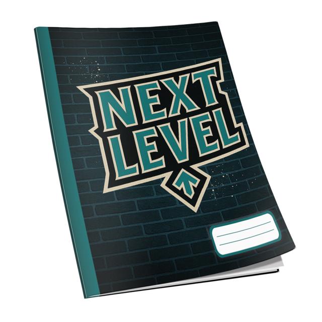 Caiet Next Level A4, 48 de file, 60g/mp, dictando, diverse modele de coperti