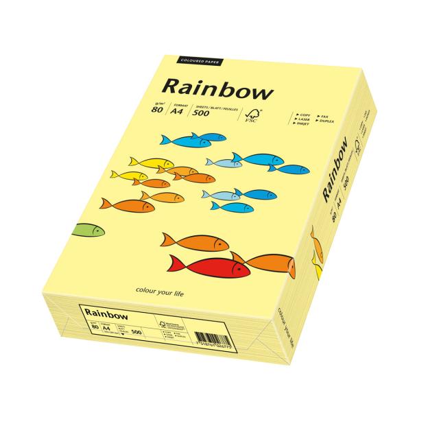 Hartie color Rainbow A3, 80 g, 500 coli/top, galben pal-deschis