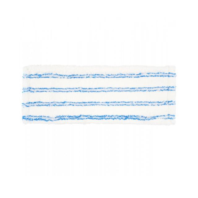 Rezerva mop plat din microfibra, alb/albastru, 40 cm