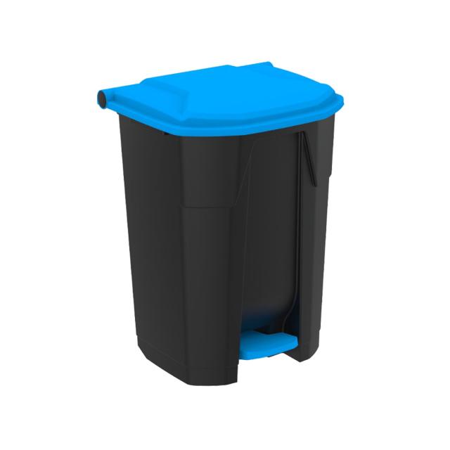 Cos gunoi cu pedala si capac, 50L, albastru