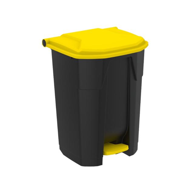 Cos gunoi cu pedala si capac, 50L, galben