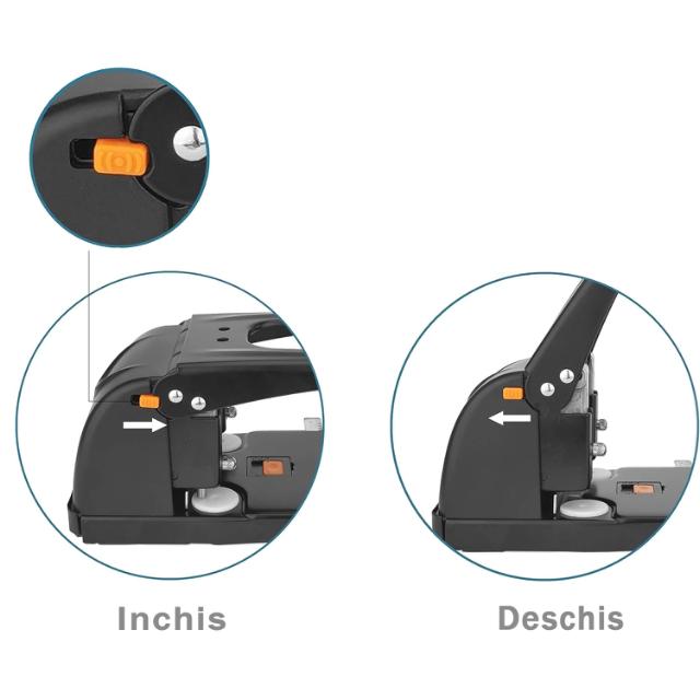 Perforator D.RECT 1300,  100 coli, metalic 