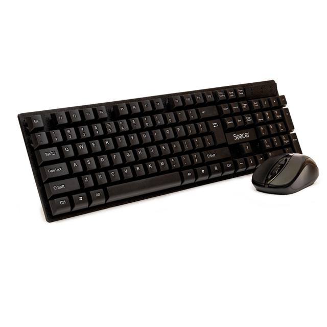 KIT wireless SPACER, tastatura wireless + mouse wireless, black, SPDS-1100