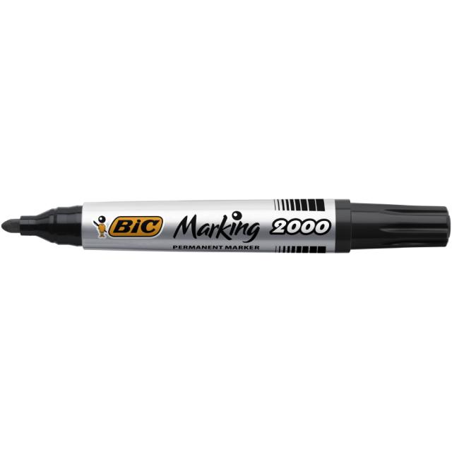 Marker permanent BIC 2000, varf rotund 1.7 mm, negru