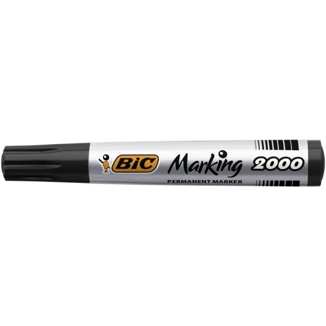 Marker permanent BIC 2000, varf rotund 1.7 mm, negru