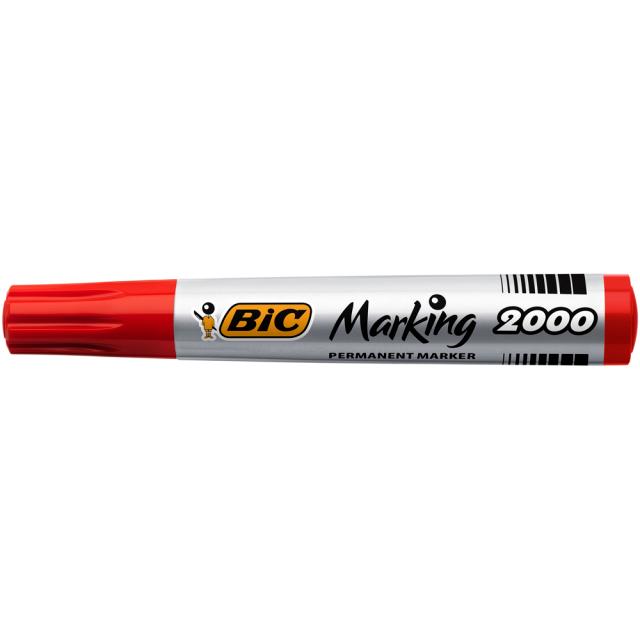 Marker permanent BIC 2000, varf rotund 1.7 mm, rosu