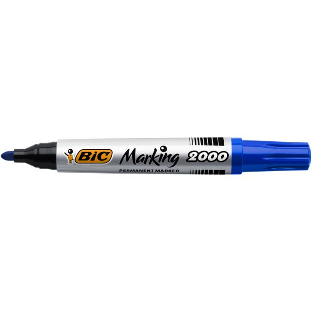 Marker permanent BIC 2000, varf rotund 1.7 mm, albastru