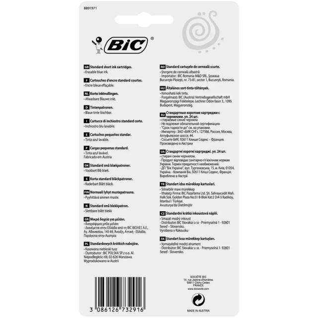 Blister 24 rezerve stilou BIC, albastre