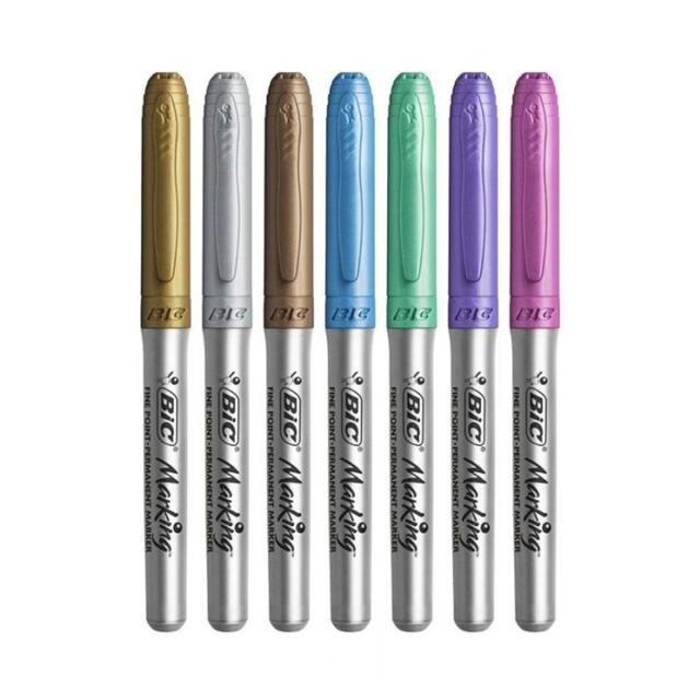 Set 5 markere permanente BIC, Metallic Colors