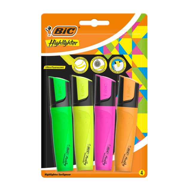 Set 4 textmarkere BIC, Crite Liner