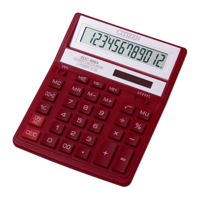 Calculator Citizen SDC888X, rosu