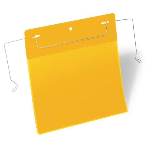 Buzunar logistic DURABLE cu clema metalica A5, galben, 50 bucati/set