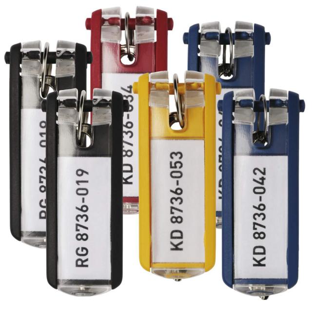 Suport eticheta pentru cheie, negru, 6 bucati/set