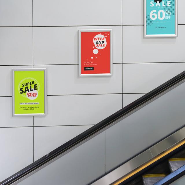 Rama prezentare click Durable, A3, argintiu