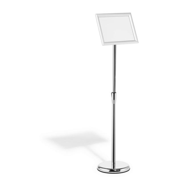 Stand cu panou informativ Durable, A4, rama click, argintiu, inaltime ajustabila 77-125 cm