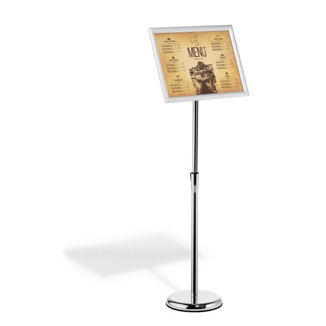 Stand cu panou informativ Durable, A3, rama click argintiu