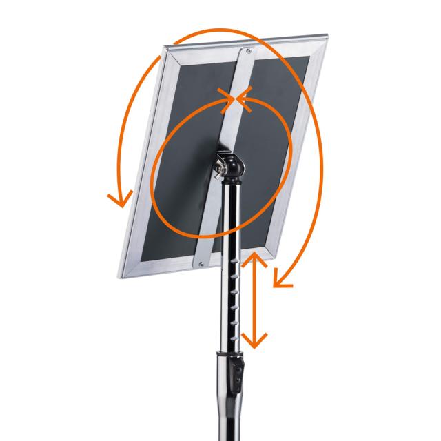 Stand cu panou informativ Durable, A3, rama click argintiu