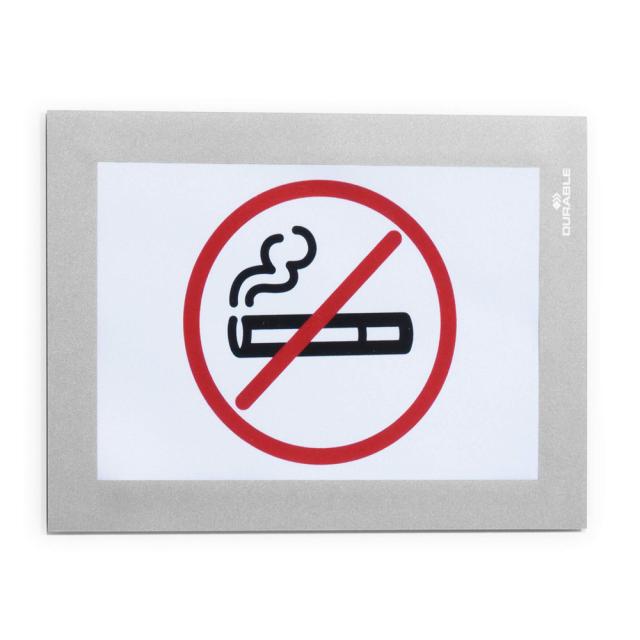 Display magnetic Durable Duraframe, A6, argintiu, 2 bucati/set