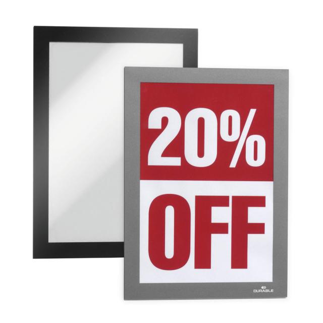 Magnetic Duraframe Durable A5 negru, 2 bucati/set